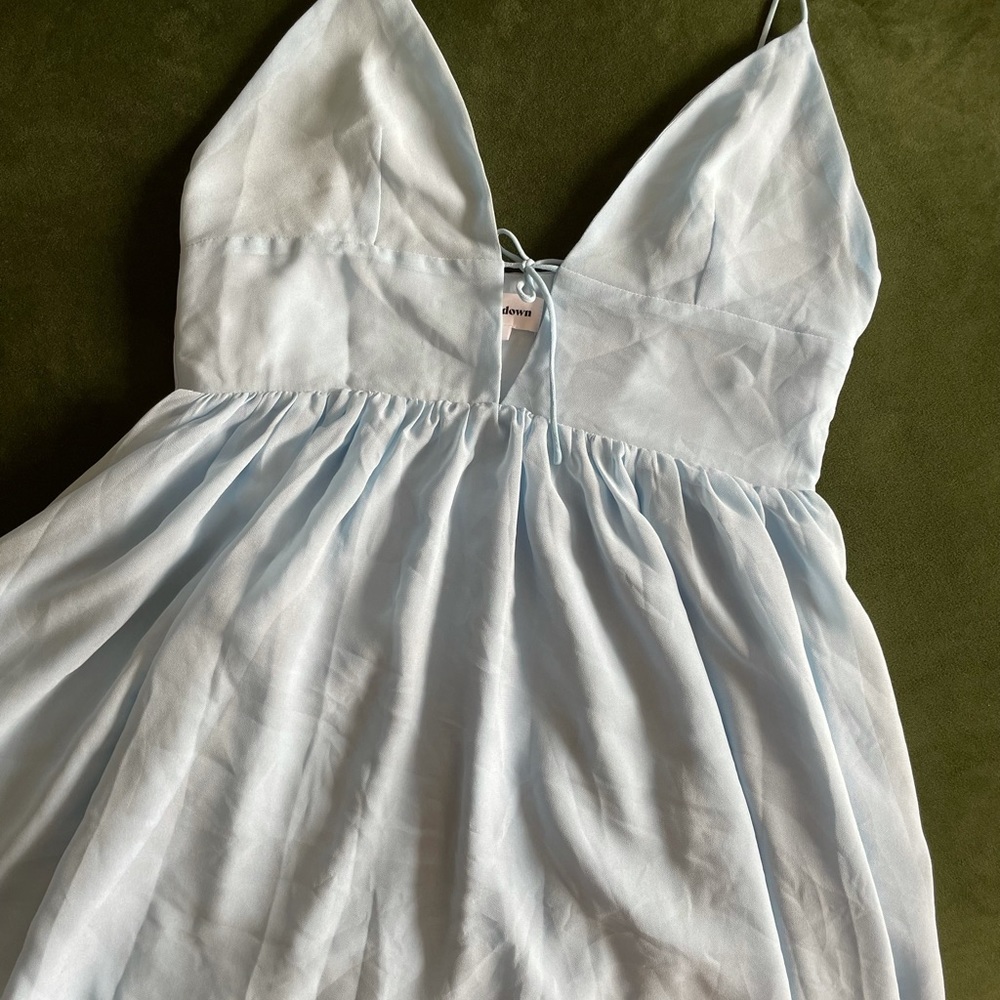 Superdown Ruth Tie Mini Dress In Light Blue